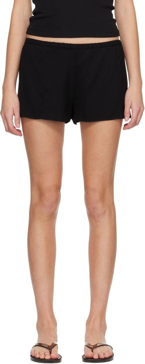 Black Fluid Mini Shorts