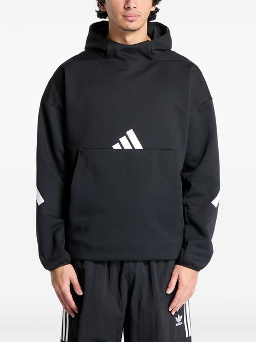 Logo-print hoodie - Black