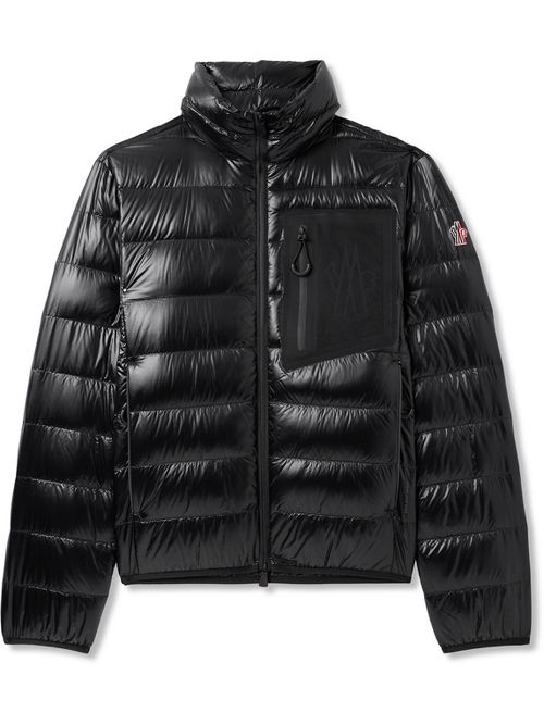Logo-Appliquéd Quilted Padded Mesh-Trimmed Ripstop Down Jacket