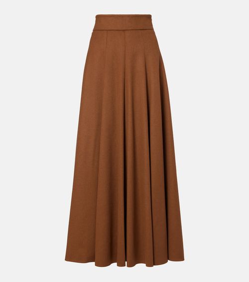 Camel hair maxi skirt