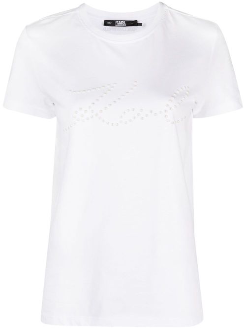 Logo print-embellished organic-cotton T-shirt - White