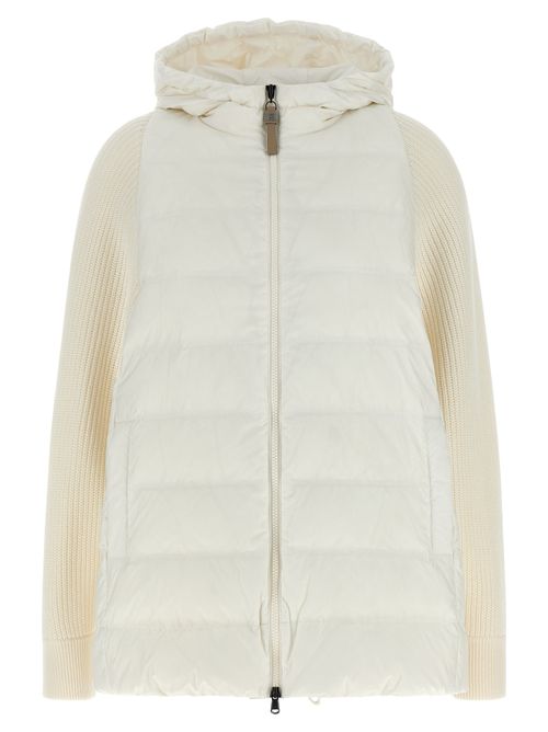 Water-Repellent Quilted Down Jacket — White