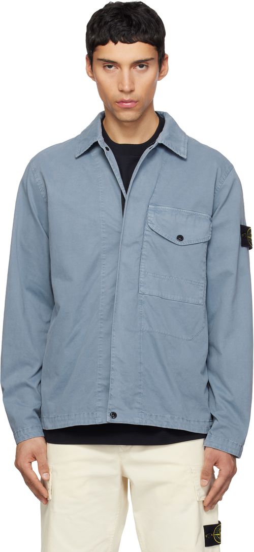 Blue 1200001 Organic Cotton Stretch 'Old' Effect Jacket