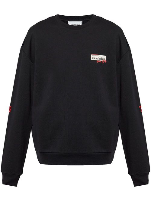 Logo-patch sweatshirt - Black