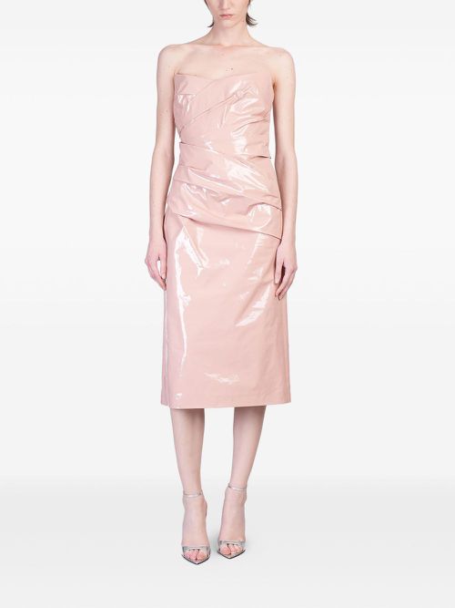 Del Core draped bustier midi dress - Pink