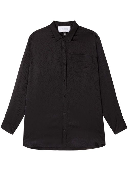 Lounge polka-dot jacquard shirt - Black