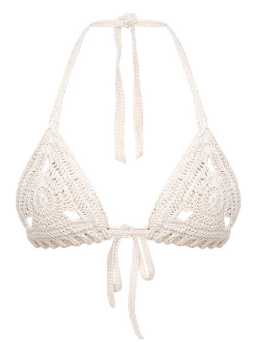 Knitted bikini top - White