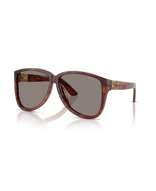 Women's Large Sunglasses, Mu A08S - Striped Tobacco