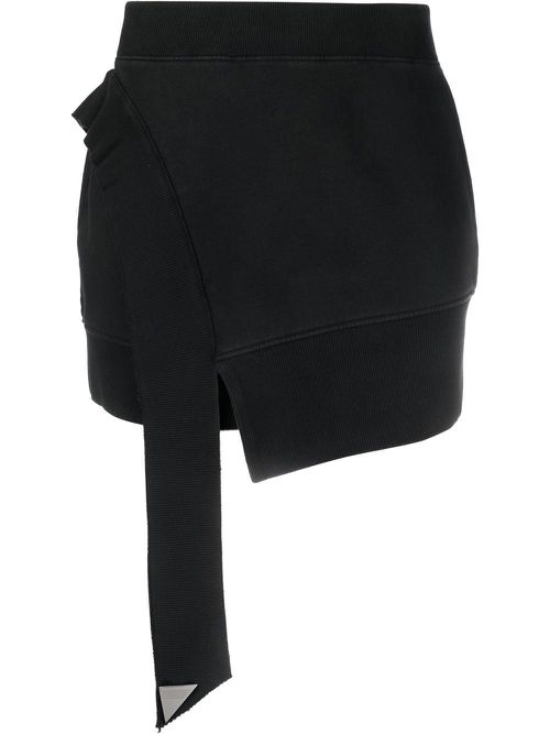 Asymmetric hem pencil skirt - Black