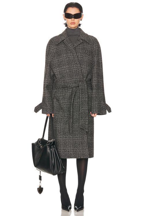 Balenciaga Layer Raglan Coat in Black & Grey - Black.  3 also in
