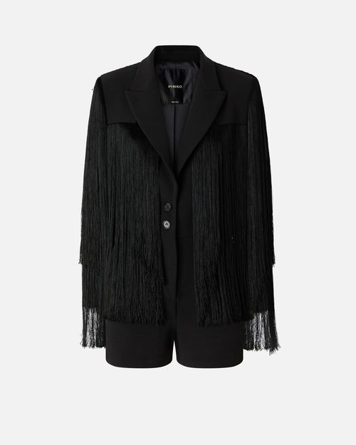 Short jumpsuit with all-over fringes