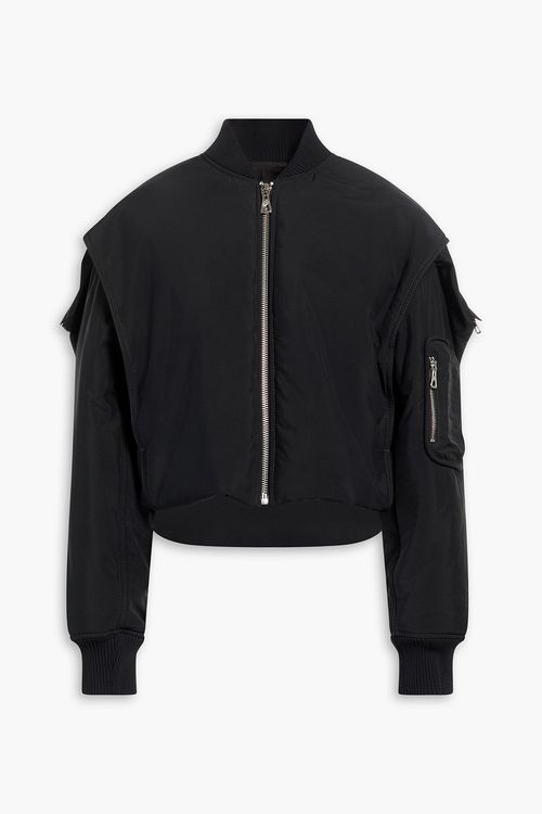 Oversized hooded shell bomber jacket - Black - M