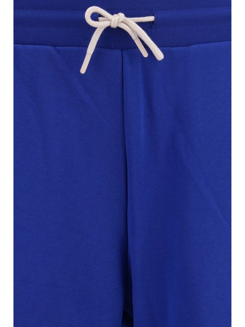 Side-Stripe Cotton Bermuda Shorts — Blue
