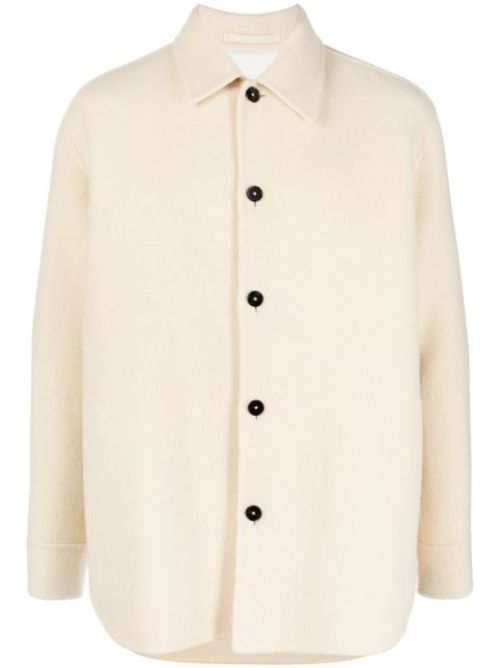 Button-up long-sleeved overshirt