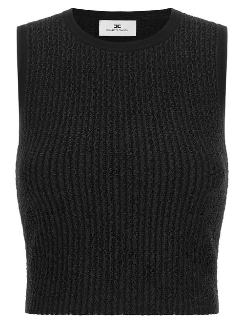 Ribbed Knit Tank Top — Black