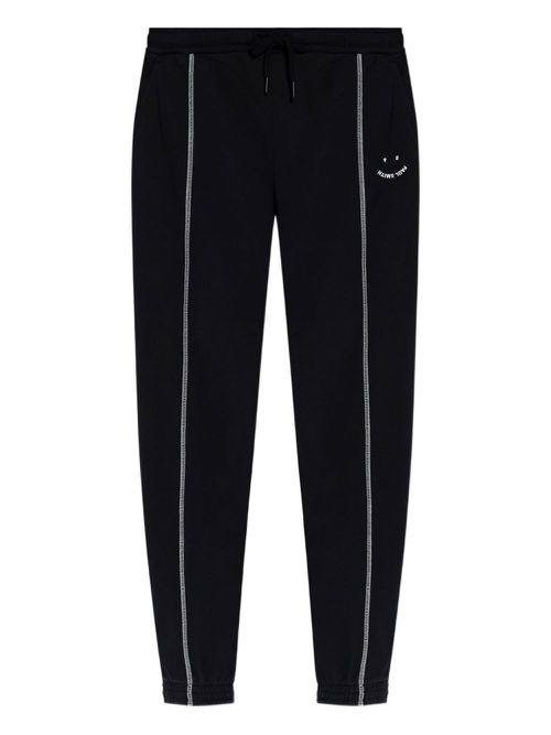 Contrast-stitch track pants - Black