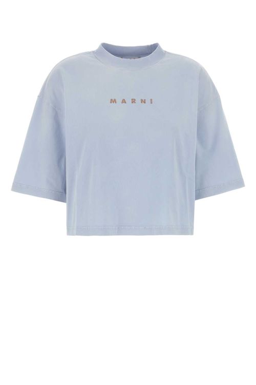 Logo-Embroidered Cotton T-Shirt — Blue