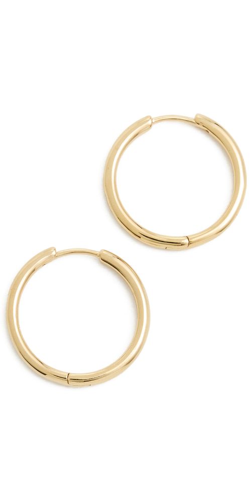 Demi Skinny Medium Hoop Earrings 14K Gold One Size