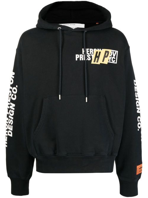 Real Estate logo-print hoodie - Black