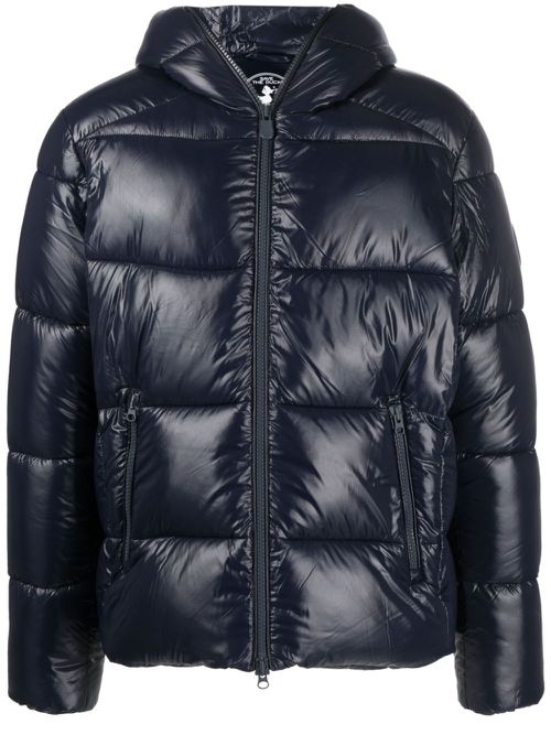 Glossy-finish padded jacket - Blue