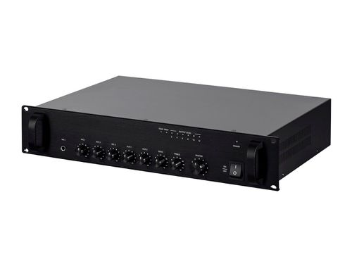 Commercial Audio 240W 5ch 100/70V Mixer Amp with Microphone Priority (NO LOGO)