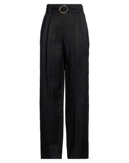 Woman Pants Black Size 6 Viscose, Linen