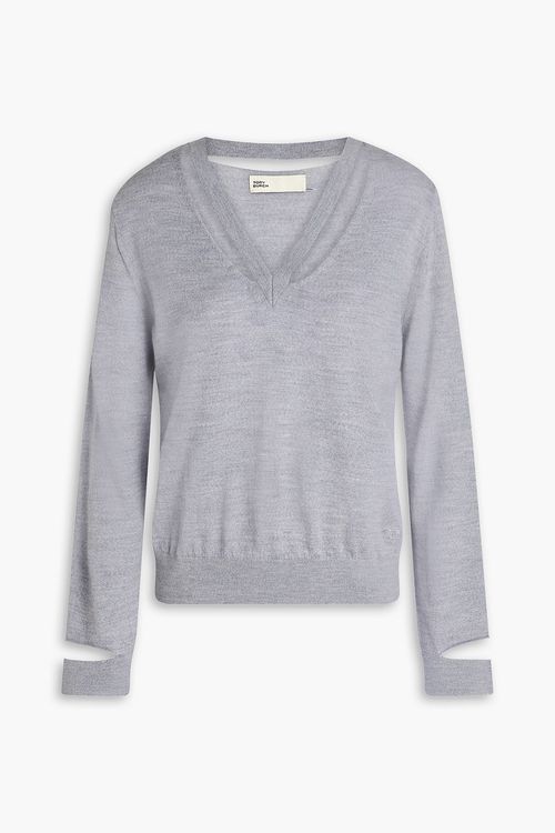 Cutout merino wool sweater - Gray - XS