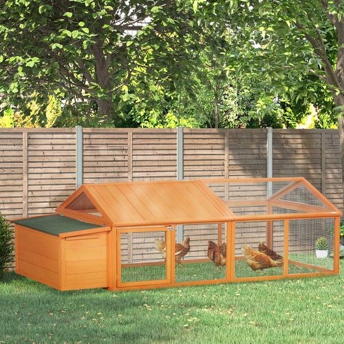 TEMU Wooden Chicken Coop With Nesting Box, Openable Roof For 4-8 Chickens, Rabbits, Ducks, For Garden - Orange