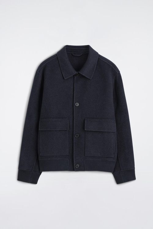 Double-Faced Wool-Blend Bomber Jacket