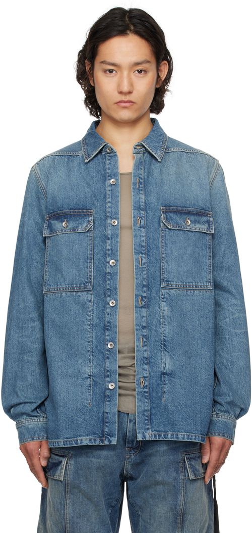 Rick Owens DRKSHDW Indigo Hollywood Denim Overshirt