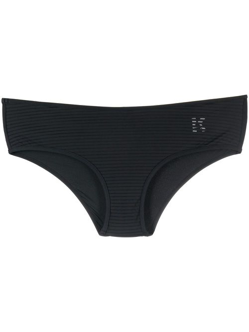 Logo-print bikini brief - Black