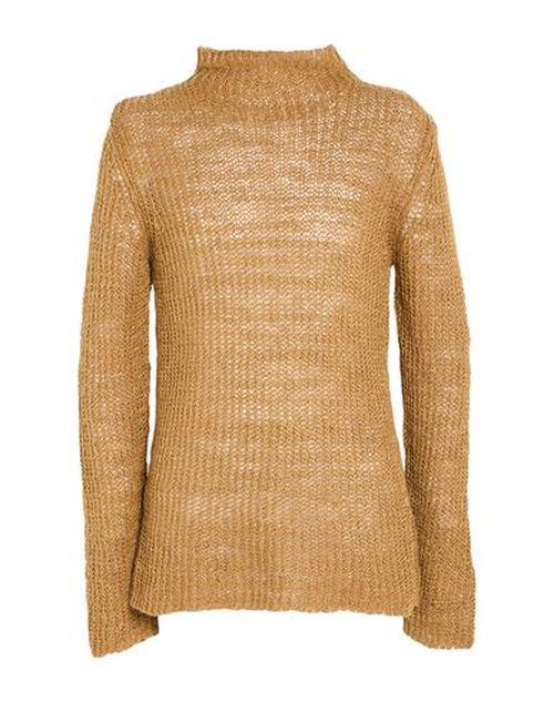 Man Turtleneck Camel Size XL Linen, Polyamide