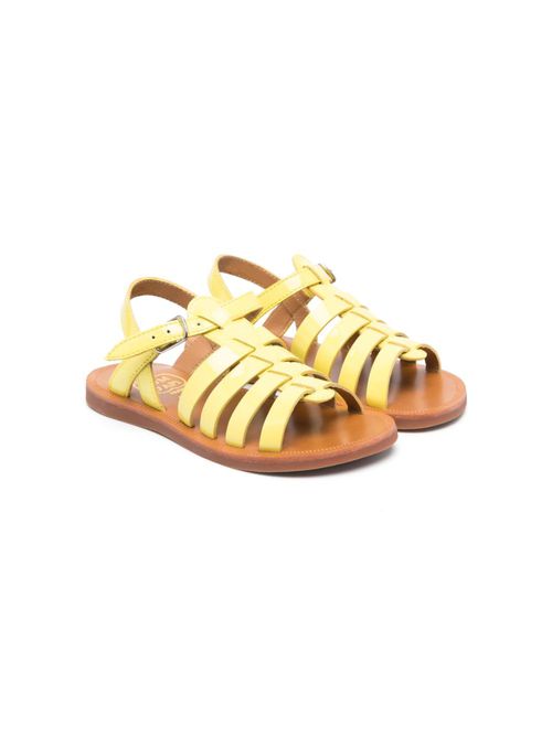 Patent leather open-toe sandals - Yellow