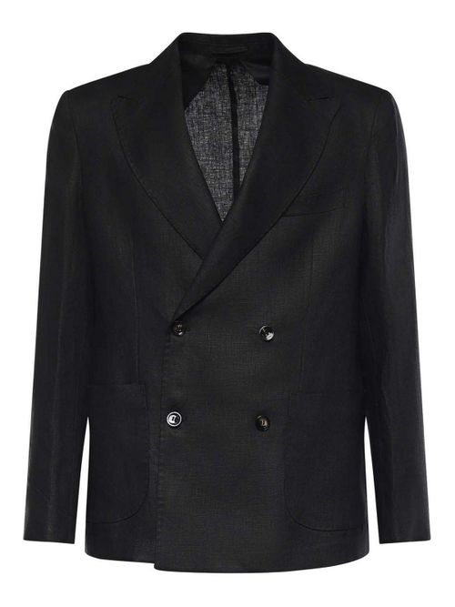 Double-Breasted Linen Blazer