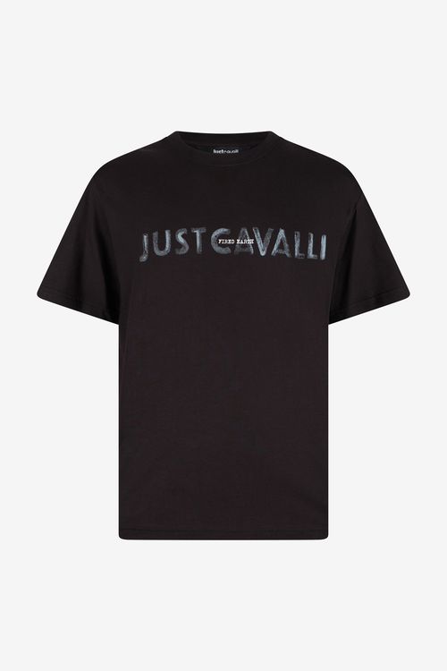 Black T-shirt With Just Cavalli Logo