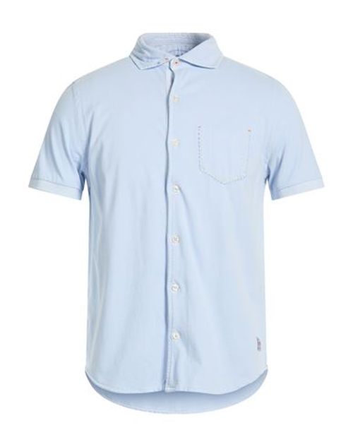 Man Shirt Light blue Size S Cotton, Elastane