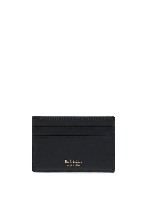 Logo-print leather cardholder - Blue