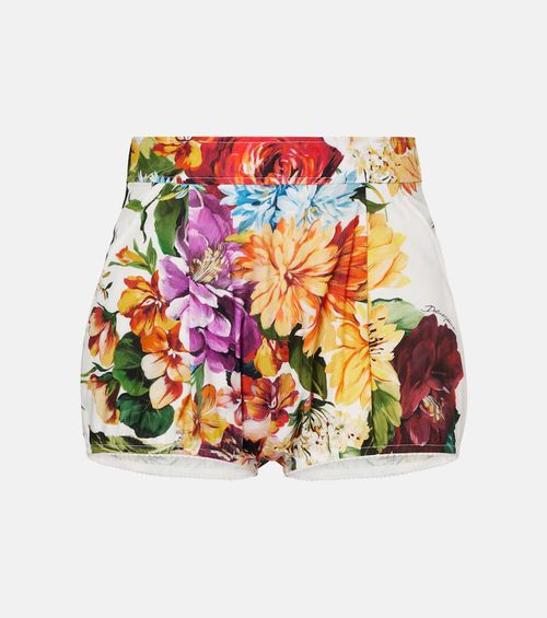 Floral cotton shorts