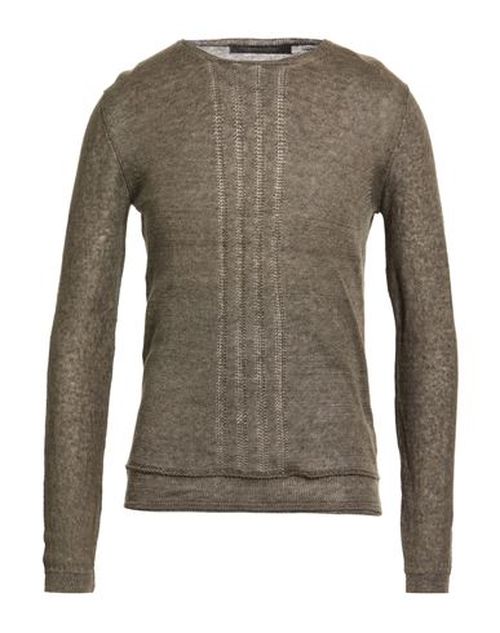Patrizio Piscaglia Man Sweater Military green Size 38 Linen