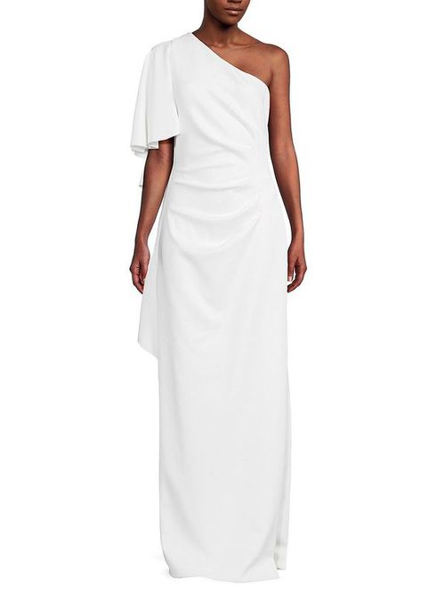 Women's Odella One Shoulder Draped Gown - Whip Cream - 2