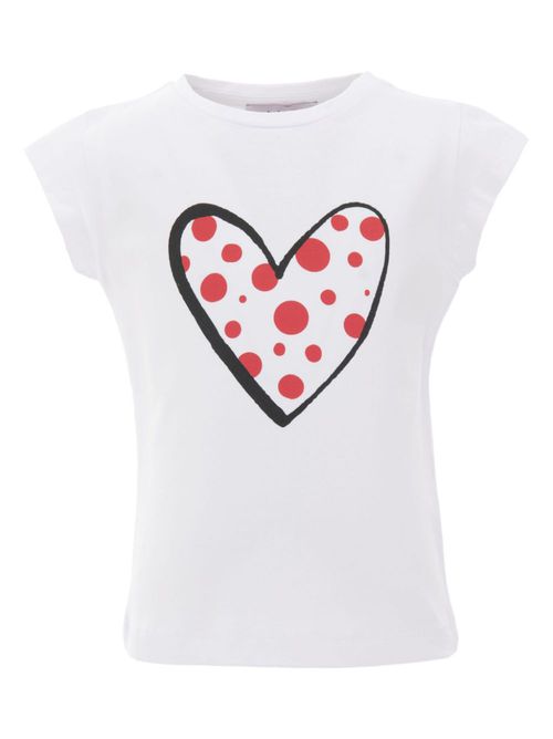 Heart-print cotton T-shirt - White