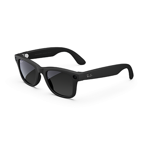 Refurbished Ray-Ban Meta Wayfarer Gen 1, Matte Black / Gradient Graphite Polarized, Standard, High Bridge Fit