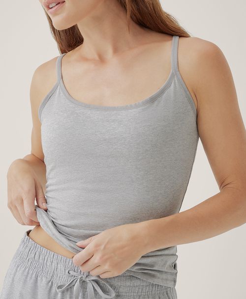 Women's Heather Grey Everyday Shelf Bra Long Camisole