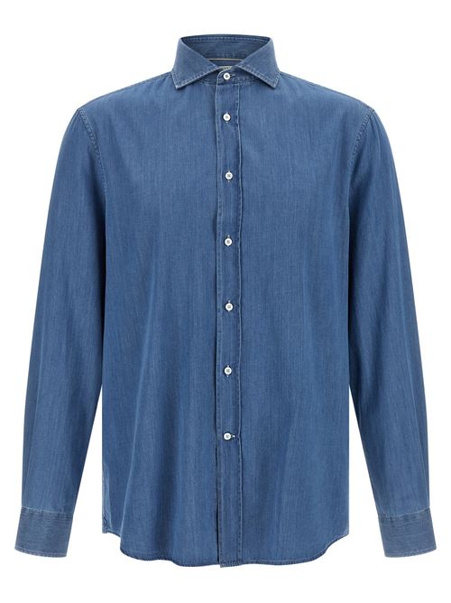 Cotton Denim Shirt — Blue
