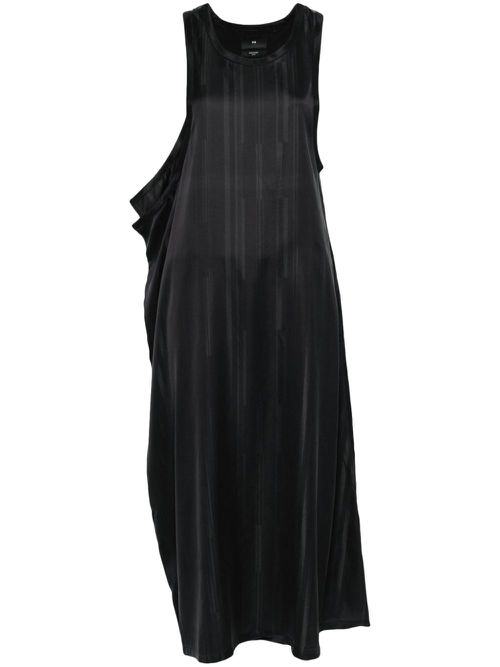 Striped twill maxi dress - Black