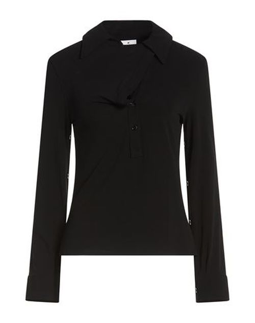 Courrèges Woman Polo shirt Black Size M Viscose, Elastane