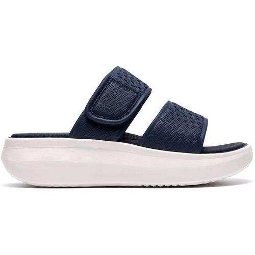 Clarks Solevana Star2 Navy Flat Sandals,sliders In Blue