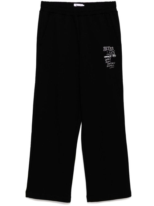 Graphic-print track pants - Black