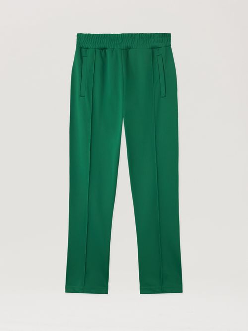 Back Curved Logo Track Pants Man  Green Black