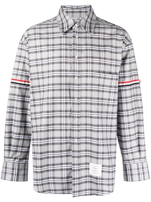 Plaid-check print shirt - Grey